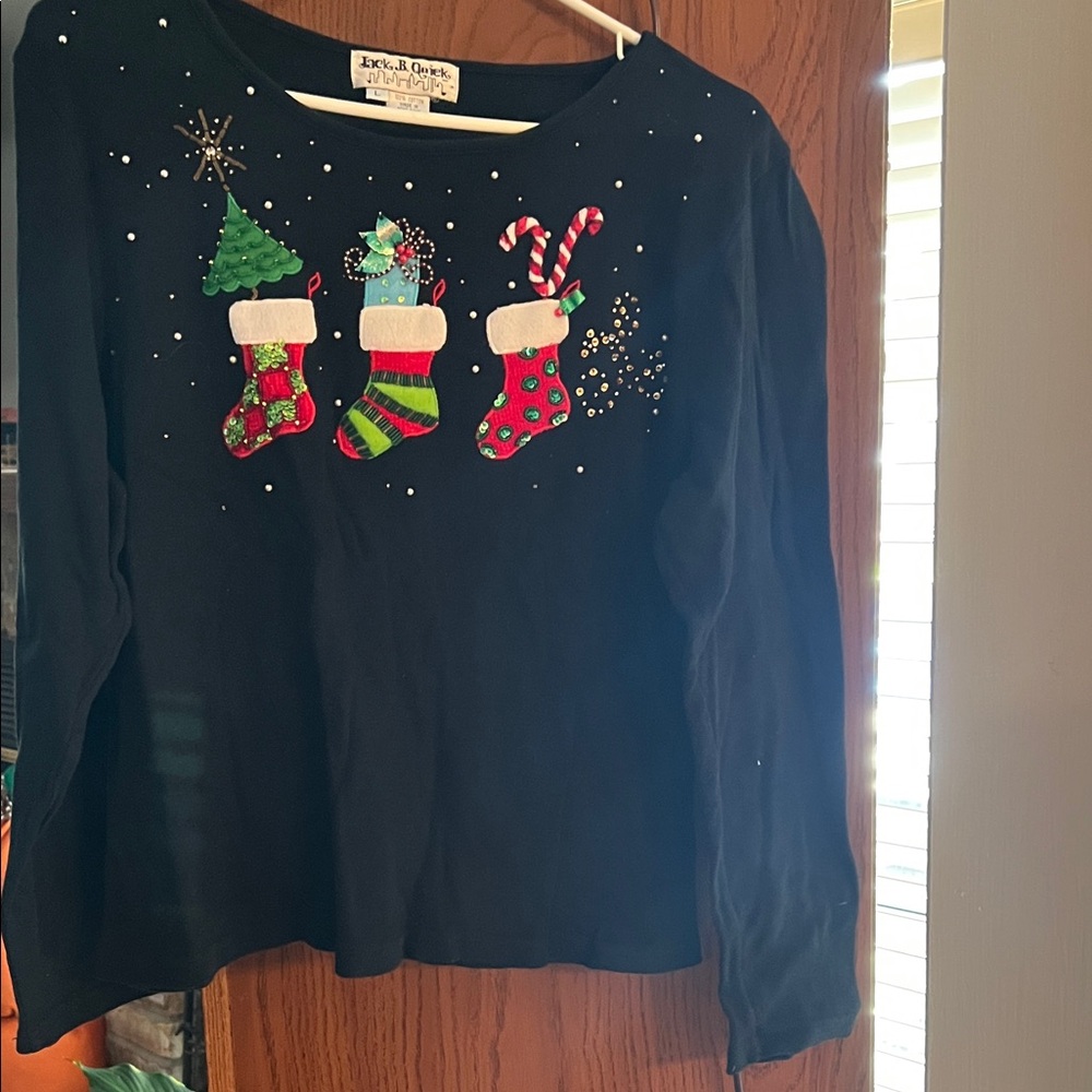 Jordache Black Holiday Long Sleeve Tee